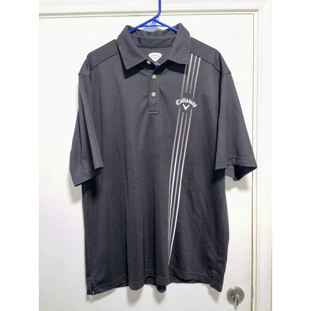 Callaway Men's XL Polo‎ Golf Shirt Black Stripes